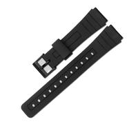 CAWEUER Bracelet de montre Casio en résine et caoutchouc, compatible avec les modèles Casio F-84, F-91W, F-94, F-105, MRW-200H, W-752, W-s210H, W-800H, W-735H(Black-black)