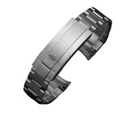 CAWEUER Bracelet de montre compatible avec Rolex Explorer Ditongna Diver The Green Black, compatible Water Ghost King Accessory, chaîne en acier massif 904L 20 mm(Full matte silver,20mm)