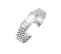 CAWEUER Bracelet de montre en acier inoxydable massif compatible avec Rolex Refined Belt Log Type Oyster Perpeual Greenwich Type II for homme 20 mm(Steel-Z9)