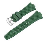 CAWEUER Bracelet de montre en caoutchouc compatible avec T-issot PRX Super Player renflement mâle 12 mm, bracelet silicone liquide for femme(Green)