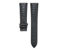 CAWEUER Bracelet de montre en cuir crocodile 12/13/14/15/16/17/18/19/20/21/22/23/24 mm for homme et femme, avec boucle papillon(Black,14mm)