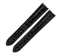 CAWEUER Bracelet de montre en cuir crocodile compatible avec Cartier London Solo, for hommes et femmes, 16 mm, 18, 20(Black,25MM_GOLD BUCKLE)