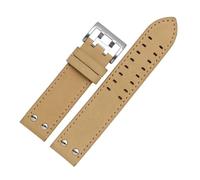 CAWEUER Bracelet de montre en cuir remplacement, kaki, classique, jazz, Seiko, compatible avec Hamilton 20 mm, 22(WHITE,20mm)