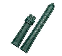 CAWEUER Bracelet de montre en cuir véritable compatible avec les modèles Swarovski Green Submariner 5452498, 5452495 et 5452501 for femme, 17 mm, bleu, rose, vert et rouge(Green-No)