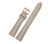 CAWEUER Bracelet de montre en cuir véritable compatible avec les modèles Swarovski Green Submariner 5452498, 5452495 et 5452501 for femme, 17 mm, bleu, rose, vert et rouge(Gray-Rose)