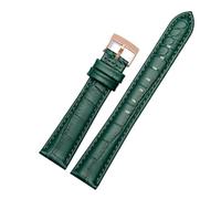 CAWEUER Bracelet de montre en cuir véritable compatible avec les modèles Swarovski Green Submariner 5452498, 5452495 et 5452501 for femme, 17 mm, bleu, rose, vert et rouge(Green-Rose)