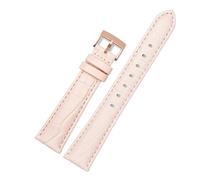 CAWEUER Bracelet de montre en cuir véritable compatible avec les modèles Swarovski Green Submariner 5452498, 5452495 et 5452501 for femme, 17 mm, bleu, rose, vert et rouge(Pink-Rose)