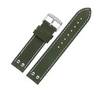 CAWEUER Bracelet de montre en cuir vert kaki 20 mm/22 mm, compatible avec Hamilton(Grey,20mm)