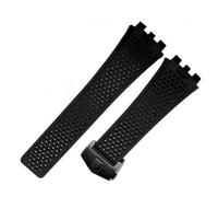 CAWEUER Bracelet de montre en silicone compatible avec la série TAG Heuer Carrera for homme, interface concave-convexe, 22 mm(Black-black)
