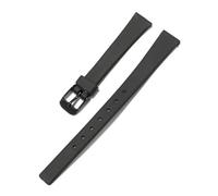 CAWEUER Bracelet de montre en silicone noir, petite taille, for femme, boucle ardillon, compatible avec les bracelets Casio LQ-130 et LQ-140