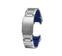 CAWEUER Bracelet de rechange en acier inoxydable 316L for montre homme Casio MTG-B1000 MTG-B2000 G-Shock Heart of Steel(Silver blue,For MTG-B1000)