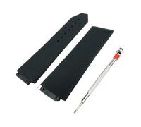 CAWEUER Bracelet de rechange étanche en caoutchouc noir for montre BIG BANG, compatible avec les montres for hommes et femmes, outils, 25 x 19 mm(Type A with tool)