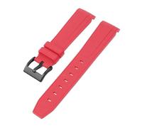 CAWEUER Bracelet en caoutchouc silicone 20 mm compatible avec Rolex Daytona Water Ghost, bracelet sport incurvé, accessoires compatibles avec Omega MoonSwatch(Red02)