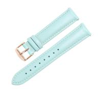 CAWEUER Bracelet en cuir blanc for femme, compatible avec la montre Armani DW Tiedashi Disney rose, 14, 16 et 18 mm(Sky blue rose buckle,24mm)