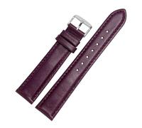 CAWEUER Bracelet en cuir blanc for femme, compatible avec la montre Armani DW Tiedashi Disney rose, 14, 16 et 18 mm(Purple silver buckle,18mm)