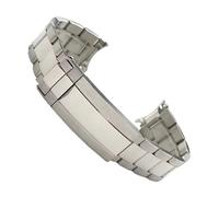 CAWEUER Bracelets de montre en acier inoxydable 904, style Oyster, argent, 19 mm, compatibles avec les montres Seiko 5 (SNXS73, 75, 77, 79, 80, 81, SNFF05, SNXG47) J1/K1(Bright silver-3)