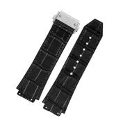 CAWEUER Compatible avec bracelet Big Bang en acier boucle outil gratuit pour homme neuf en cuir de vache véritable caoutchouc 26 x 19 mm marron noir, 26X19mm no clasp, Acétate, Pas de gemme