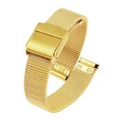 CAWEUER Compatible avec la ceinture en acier Adexe de Tianwang Rossini Victoria.Hyde et la ceinture en maille Milan en acier inoxydable DW(Gold,12mm)