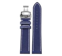 CAWEUER Compatible avec la montre B-Reitling Canvas chaîne en nylon Avengers Super Ocean de 22 mm(Blue - silver B,22mm)