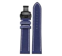 CAWEUER Compatible avec la montre B-Reitling Canvas chaîne en nylon Avengers Super Ocean de 22 mm(Blue - black B,22mm)