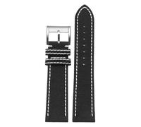 CAWEUER Compatible avec la montre B-Reitling Canvas chaîne en nylon Avengers Super Ocean de 22 mm(Black-silver A,22mm)