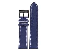 CAWEUER Compatible avec la montre B-Reitling Canvas chaîne en nylon Avengers Super Ocean de 22 mm(Blue - black A,22mm)