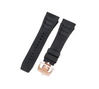 CAWEUER Compatible avec le bracelet de montre Richard Mille for homme 25 mm, importé, en caoutchouc et silicone, étanche, RM055 011(Black-Rose-Z6,25MM_NO TOOLS)
