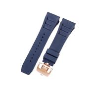 CAWEUER Compatible avec le bracelet de montre Richard Mille for homme 25 mm, importé, en caoutchouc et silicone, étanche, RM055 011(Blue-Rose-Z6,25MM_NO TOOLS)