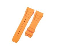 CAWEUER Compatible avec le bracelet de montre Richard Mille for homme 25 mm, importé, en caoutchouc et silicone, étanche, RM055 011(Orange-No buckle,25MM_NO TOOLS)