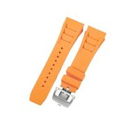 CAWEUER Compatible avec le bracelet de montre Richard Mille for homme 25 mm, importé, en caoutchouc et silicone, étanche, RM055 011(Orange-Steel-Z6,25MM_WITH 5 STARS TOOLS)