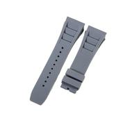 CAWEUER Compatible avec le bracelet de montre Richard Mille for homme 25 mm, importé, en caoutchouc et silicone, étanche, RM055 011(Gray-No buckle,25MM_WITH 5 STARS TOOLS)