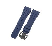 CAWEUER Compatible avec le bracelet de montre Richard Mille for homme 25 mm, importé, en caoutchouc et silicone, étanche, RM055 011(Blue-Black-Z6,25MM_WITH 5 STARS TOOLS)