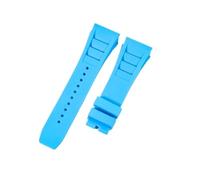 CAWEUER Compatible avec le bracelet de montre Richard Mille for homme 25 mm, importé, en caoutchouc et silicone, étanche, RM055 011(Light blue-No buckle,25MM_NO TOOLS)