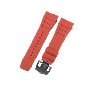 CAWEUER Compatible avec le bracelet de montre Richard Mille for homme 25 mm, importé, en caoutchouc et silicone, étanche, RM055 011(Red-Black-Z6,25MM_WITH 5 STARS TOOLS)