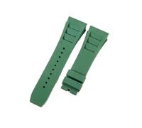 CAWEUER Compatible avec le bracelet de montre Richard Mille for homme 25 mm, importé, en caoutchouc et silicone, étanche, RM055 011(Green-No buckle,25MM_WITH 5 STARS TOOLS)