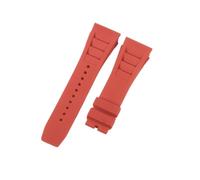 CAWEUER Compatible avec le bracelet de montre Richard Mille for homme 25 mm, importé, en caoutchouc et silicone, étanche, RM055 011(Red-No buckle,25MM_NO TOOLS)