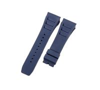 CAWEUER Compatible avec le bracelet de montre Richard Mille for homme 25 mm, importé, en caoutchouc et silicone, étanche, RM055 011(Blue-No buckle,25MM_WITH 5 STARS TOOLS)