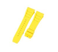 CAWEUER Compatible avec le bracelet de montre Richard Mille for homme 25 mm, importé, en caoutchouc et silicone, étanche, RM055 011(Yellow-No buckle,25MM_NO TOOLS)