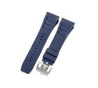 CAWEUER Compatible avec le bracelet de montre Richard Mille for homme 25 mm, importé, en caoutchouc et silicone, étanche, RM055 011(Blue-Steel-Z6,25MM_WITH 4 STARS TOOLS)