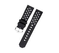 CAWEUER Compatible avec le bracelet de montre TAG Heuer série F1, boucle en acier Caz2011, Seiko Citizen, silicone respirant 22 mm(Black-Steel-K2)