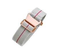 CAWEUER Compatible avec les bracelets de montre Tudor Parachute Qicheng Biwan Little Red Flower Seiko Water Ghost en nylon haute densité 18, 20 et 22 mm((L) Gray Red-Rose,22mm)