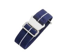 CAWEUER Compatible avec les bracelets de montre Tudor Parachute Qicheng Biwan Little Red Flower Seiko Water Ghost en nylon haute densité 18, 20 et 22 mm(Blue White-Steel,22mm)