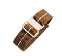 CAWEUER Compatible avec les bracelets de montre Tudor Parachute Qicheng Biwan Little Red Flower Seiko Water Ghost en nylon haute densité 18, 20 et 22 mm(Brown White-Rose,18mm)