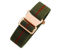 CAWEUER Compatible avec les bracelets de montre Tudor Parachute Qicheng Biwan Little Red Flower Seiko Water Ghost en nylon haute densité 18, 20 et 22 mm(Green Red-Rose,18mm)