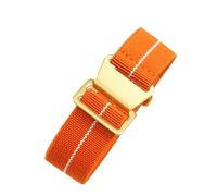 CAWEUER Compatible avec les bracelets de montre Tudor Parachute Qicheng Biwan Little Red Flower Seiko Water Ghost en nylon haute densité 18, 20 et 22 mm(Orange White-Gold,18mm)