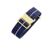 CAWEUER Compatible avec les bracelets de montre Tudor Parachute Qicheng Biwan Little Red Flower Seiko Water Ghost en nylon haute densité 18, 20 et 22 mm(Blue White-Gold,20mm)