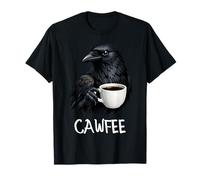 Cawfee Mignon Corbeau Noir Tenant Un café Humour Sombre Oiseau Art T-Shirt