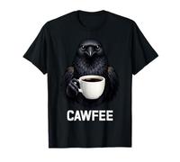 Cawfee Mignon Corbeau Noir Tenant Un café Humour Sombre Oiseau Art T-Shirt