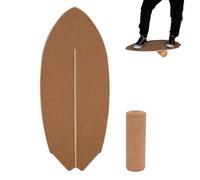CAWI Planche d'équilibre pour enfants et adultes - Équipement de fitness pour la maison - Planche de surf + rouleau de fascia - Tapis d'équilibre - Waveboard - Fabriqué en UE