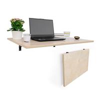 CAWI Table murale pliante stable en bois massif : table de cuisine pliable peu encombrante et bureau flottant, table pliante en MDF laminé